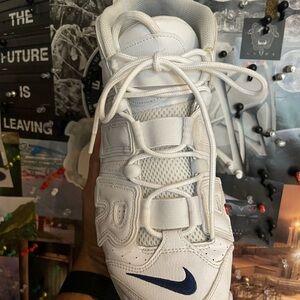 Nike Air More Uptempo White and Navy Sneakers size 11